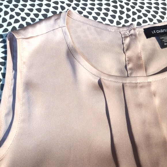 4 for $30 le chateau Stretch Satin Button Back Sleeveless Blouse - Picture 10 of 10